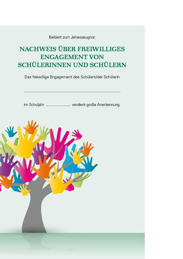 Formular des Zeugnis-Beiblatts für Schüler in Bayern